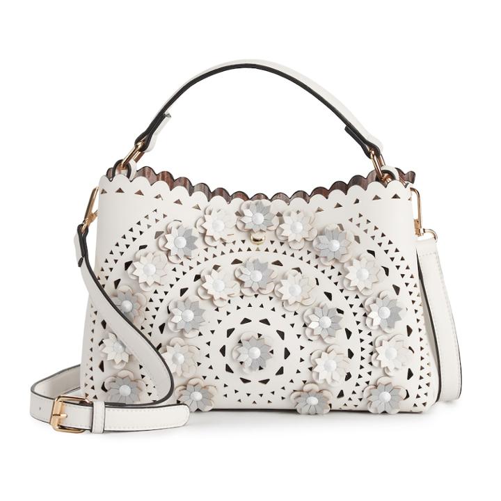 Mellow World Piper Floral Perforated Crossbody Bag, Women's, Blue