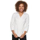 Women's Dana Buchman Jacquard Shirt, Size: Xs, White