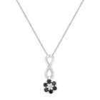 Sterling Silver 1/4 Carat T.w. Black & White Diamond Cluster Infinity Pendant Necklace, Women's, Size: 18
