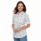 Women's Croft & Barrow&reg; Roll-tab Woven Shirt, Size: Xs, Med Blue