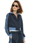 Women's Popsugar Side-stripe Crop Athletic Jacket, Size: Small, Blue (navy)