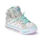 Skechers Twinkle Toes Shuffles Toddler Girls' Light-up High-top Sneakers, Girl's, Size: 10 T, Silver
