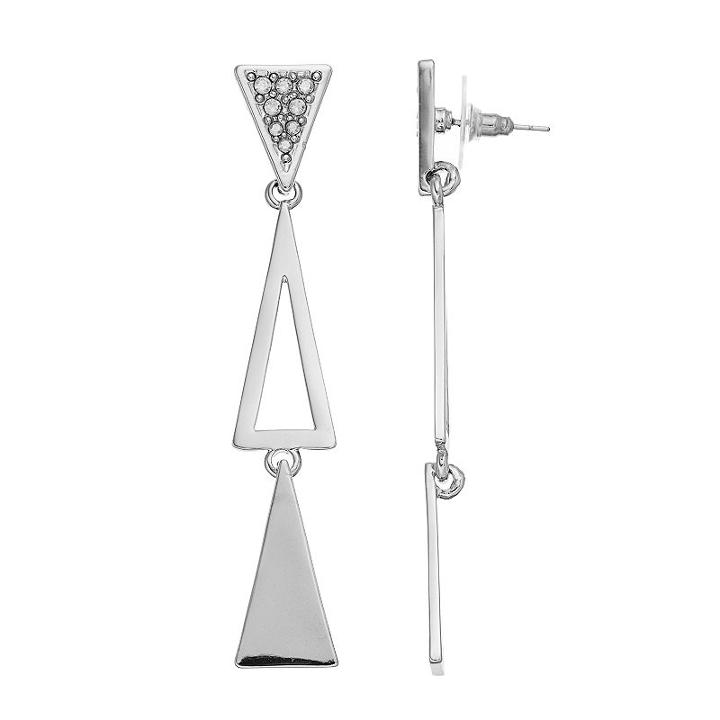 Coco Lane Triangle Drop Earrings, Women's, Grey