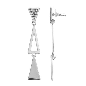 Coco Lane Triangle Drop Earrings, Women's, Grey