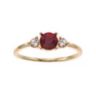 Lc Lauren Conrad Red 3-stone Ring, Women's, Size: 7