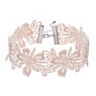 Pink Floral Lace Choker Necklace, Women's, Med Pink