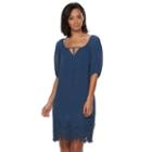 Women's Sharagano Chiffon Keyhole Dress, Size: 8, Light Blue
