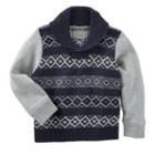 Boys 4-8 Oshkosh B'gosh&reg; Fairisle Shawl Collar Pullover, Boy's, Size: 5, Blue (navy)