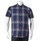 Big & Tall Sonoma Goods For Life&trade; Modern-fit Plaid Poplin Button-down Shirt, Men's, Size: Xl Tall, Blue