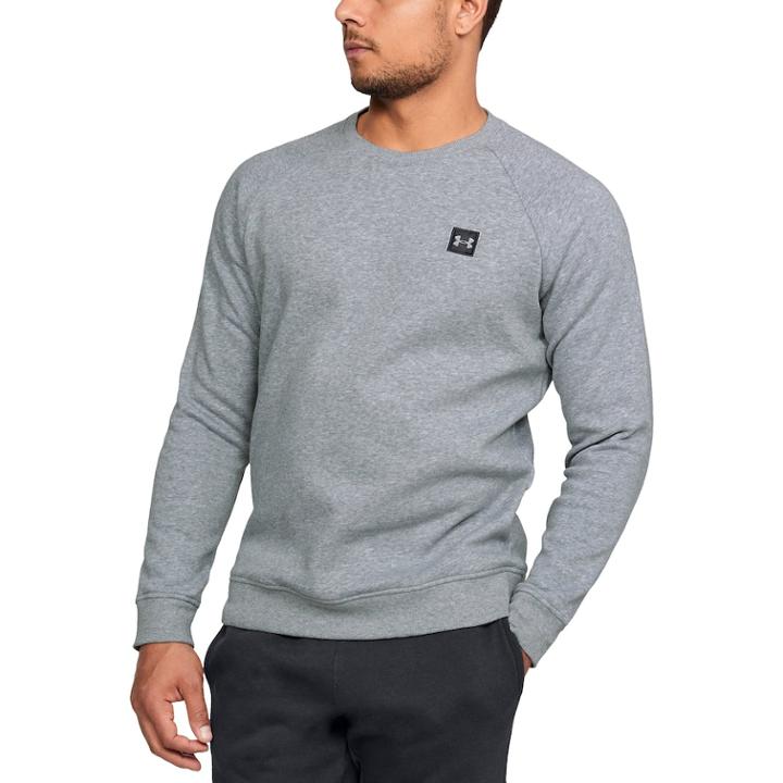 Men's Under Armour Rival Fleece Crew Fleece, Size: Xxl, Med Grey