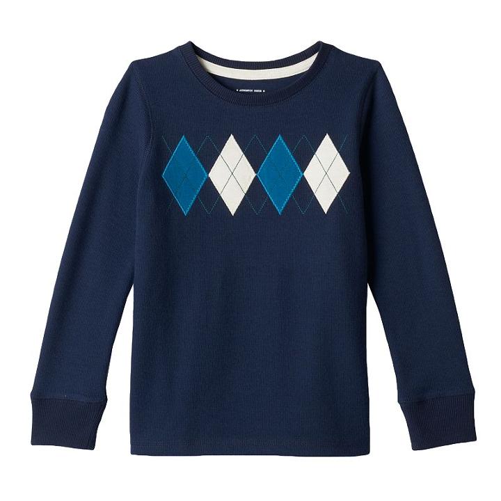 Boys 4-7x Sonoma Goods For Life&trade; Argyle Top, Boy's, Size: S(4), Blue