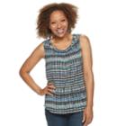 Petite Croft & Barrow&reg; Pleated Swing Tank, Women's, Size: M Petite, Dark Blue