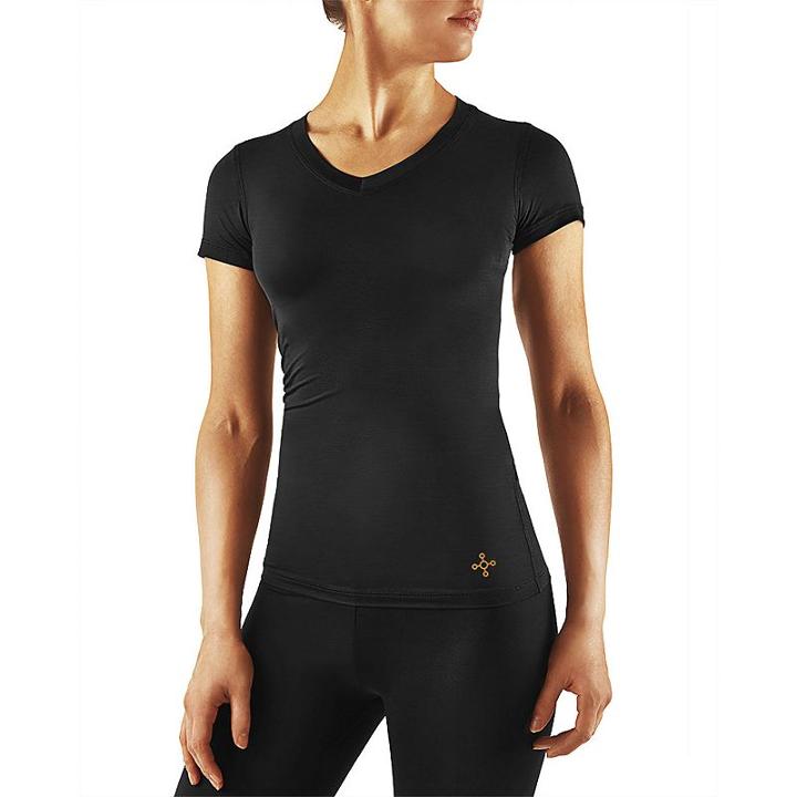 Women's Tommie Copper Recovery Compression V-neck Tee, Size: Medium, Black
