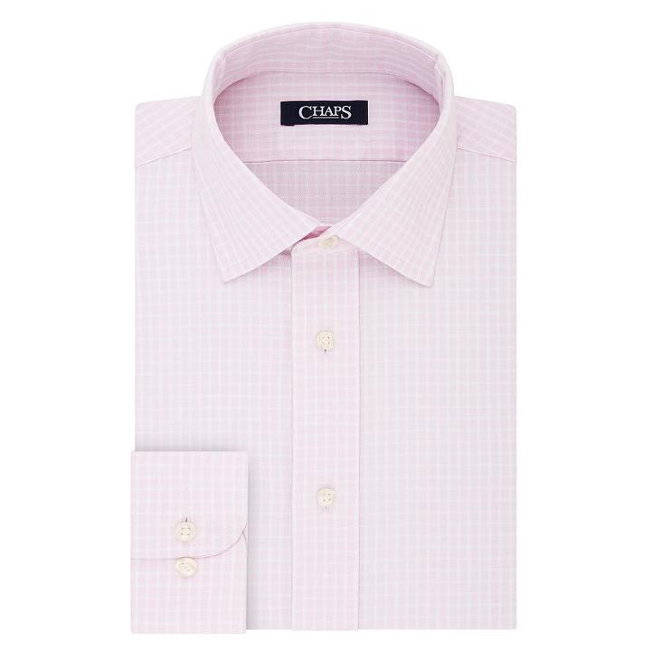 Men's Chaps Slim-fit Stretch Collar Dress Shirt, Size: 15-32/33, Pink