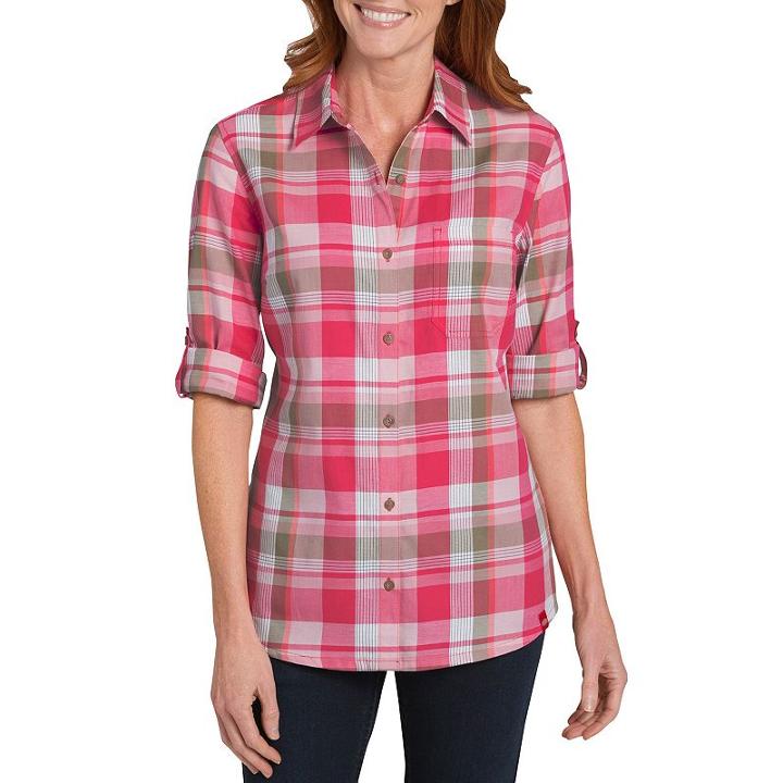 Plus Size Dickies Plaid Button-down Shirt, Women's, Size: 3xl, Ovrfl Oth