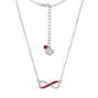 Louisville Cardinals Sterling Silver Crystal Infinity Necklace, Women's, Size: 18, Red