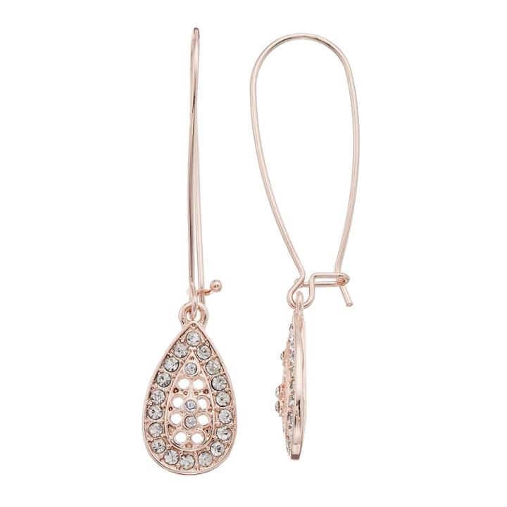 Simply Vera Vera Wang Simulated Crystal Teardrop Earrings, Women's, Pink