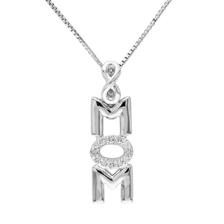 Stella Grace Diamond Accent Sterling Silver Mom Infinity Pendant Necklace, Women's, Size: 18, White