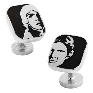 Star Wars Luke Skywalker & Han Solo Cuff Links, Men's, Black