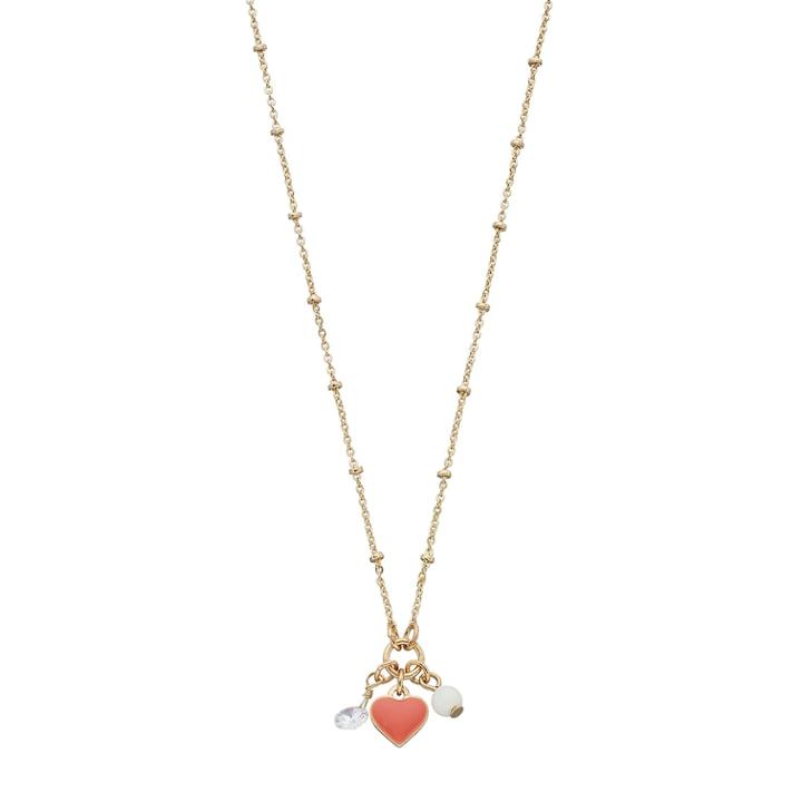 Lc Lauren Conrad Cubic Zirconia Heart Charm Necklace, Women's, Pink