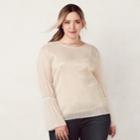 Plus Size Lc Lauren Conrad Textured Metallic Top, Women's, Size: 1xl, Gold