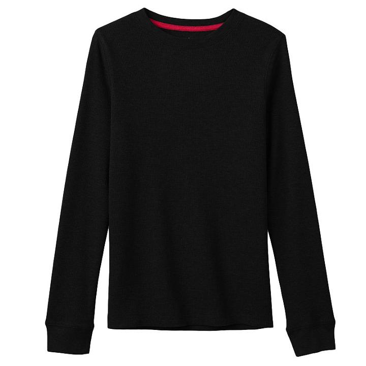 Boys 8-20 Urban Pipeline Solid Thermal Tee, Boy's, Size: Xl, Black
