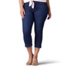 Plus Size Lee Pull-on Slimming Capri Jeans, Women's, Size: 16 - Regular, Dark Blue