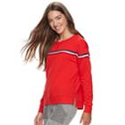 Juniors' Pink Republic Chest Stripe Sweatshirt, Teens, Size: Large, Red