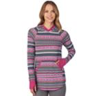 Women's Cuddl Duds Stretch Thermal Tunic Hoodie, Size: Small, Fairisle Pink