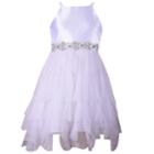 Girls 7-16 Bonnie Jean Satin Cardigan & Cascade Dress Set, Size: 8, White