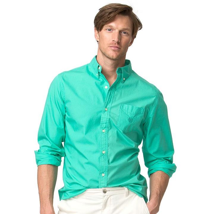 Men's Chaps Classic-fit Poplin Button-down Shirt, Size: Xxl, Green