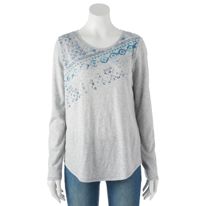 Women's Sonoma Goods For Life&trade; Everyday Crewneck Tee, Size: Xxl, Light Grey