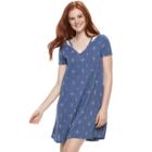 Juniors' Mudd&reg; Cut-out T-shirt Dress, Teens, Size: Xl, Med Blue