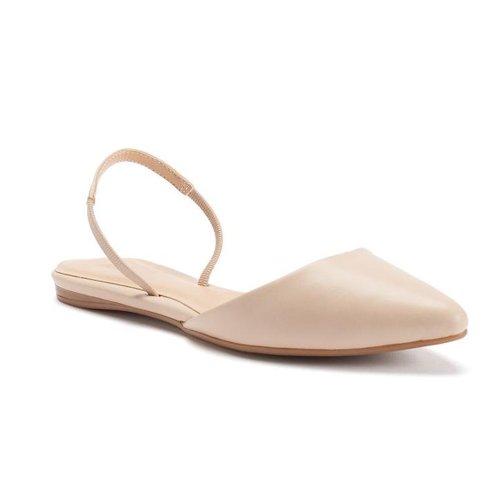 Apt. 9&reg; Women's Pointed-toe Slingback Flats, Size: 7.5, Beige Oth