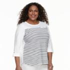 Plus Size Croft & Barrow&reg; Button-accent Pique Top, Women's, Size: 1xl, White