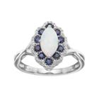 Sterling Silver Lab-created Opal & Lab-created Sapphire Marquise Ring, Women's, Size: 6, Blue