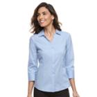 Women's Dana Buchman Poplin Blouse, Size: Xl, Light Blue