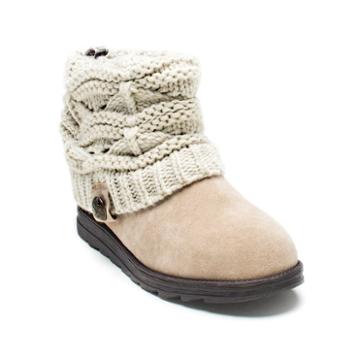 Muk Luks Patti Women's Cable Knit Cuff Boots, Girl's, Size: 11, Beig/green (beig/khaki)