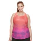 Plus Size Tek Gear&reg; Splatter Ombre Easy Performance Tank, Women's, Size: 2xl, Brt Orange