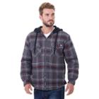Men's Dickies Plaid Flannel Hooded Shirt, Size: Small, Grey (charcoal)