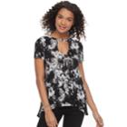 Juniors' Mudd&reg; Keyhole High-low Hem Tee, Teens, Size: Xs, Black
