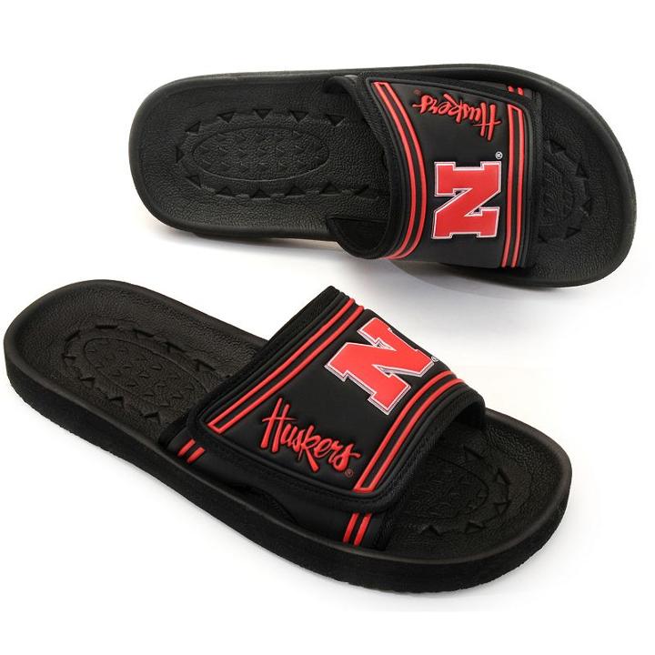 Adult Nebraska Cornhuskers Slide Sandals, Size: Large, Black
