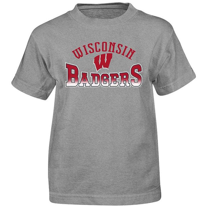 Boys 4-7 Wisconsin Badgers Cotton Tee, Boy's, Size: S(4), Grey (charcoal)
