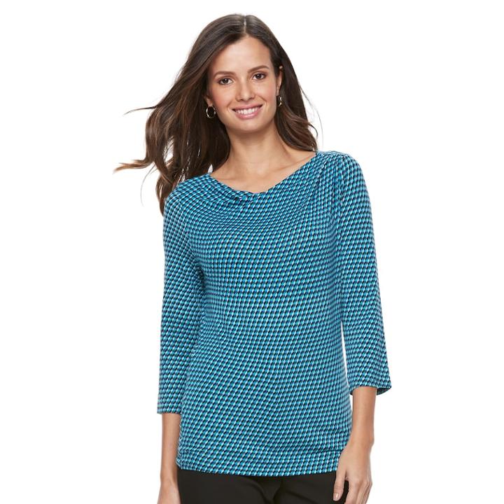 Women's Dana Buchman Half-cowlneck Top, Size: Xxl, Light Blue
