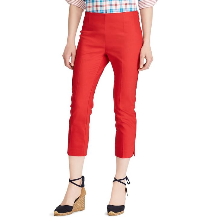 Women's Chaps Slim Fit Capris, Size: 16, Red