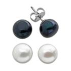 Freshwater By Honora Sterling Silver Dyed Freshwater Cultured Pearl Stud Earring Set, Women's, Multicolor