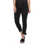 Petite Apt. 9&reg; Tummy Control Cuffed Capri Jeans, Women's, Size: 12 Petite, Black