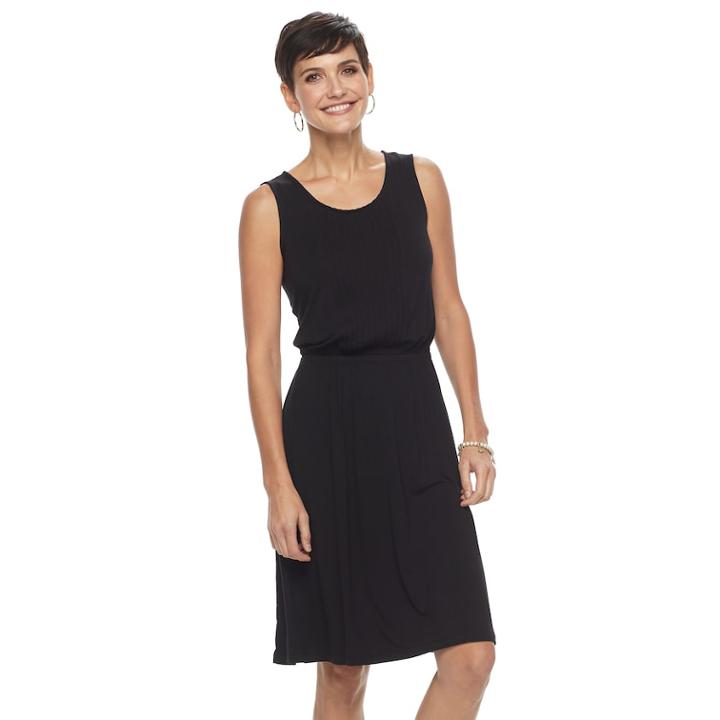Women's Croft & Barrow&reg; Pleated Tank Dress, Size: Small, Black