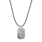 Men's Stainless Steel Cross Dog Tag Necklace, Size: 24, Multicolor