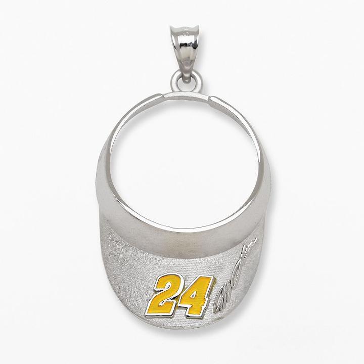 Insignia Collection Nascar Jeff Gordon Sterling Silver 24 Visor Pendant, Women's, Yellow